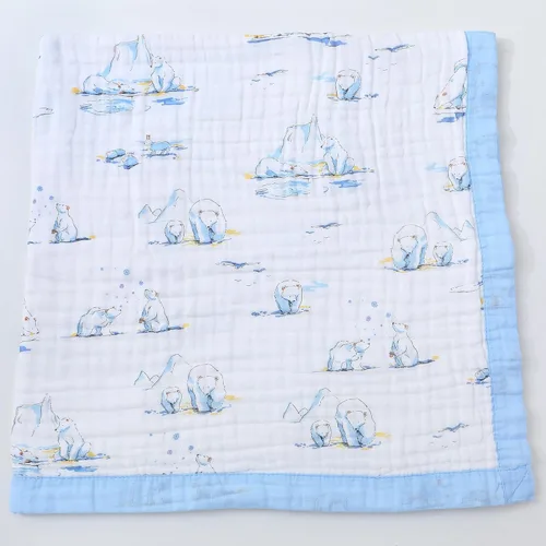 Jay & Ava Mantas de muselina para bebé de 42' x 42', manta de algodón suave para niño pequeño, manta de muselina de 4 capas para cuna, manta de Oso