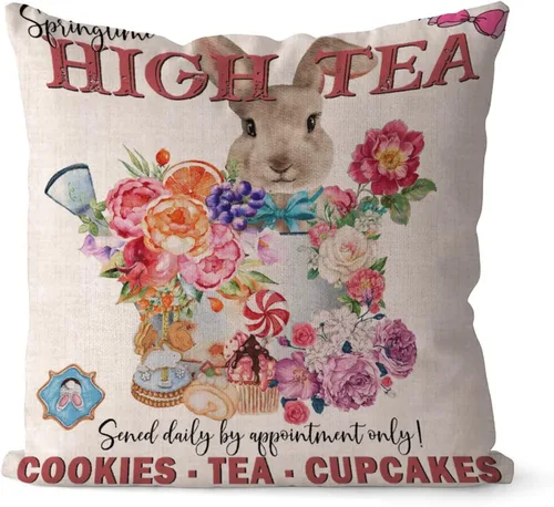 Miniatura 21 de Divertidas fundas de almohada de gnomo de Pascua, huevos de Pascua, zanahorias, divertidas fundas de almohada de 16 x 16 pulgadas, decoración