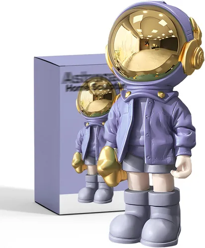 Miniatura 9 de EZ4ENCE Estatua de astronauta escultura de astronauta, escultura para decoración del hogar, decoración de estante azul artístico, decoración de mesa