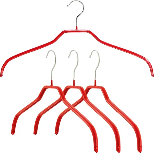 Miniatura 16 de MAWA - Perchas estrechas pequeñas de acero con revestimiento antideslizante, para camisas, vestidos, trajes, camisolas, chaquetas, gancho giratorio