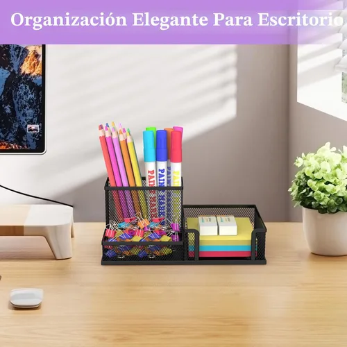 Miniatura 7 de SUPEASY Organizador de Escritorio Porta Lápices, Organizador de Suministros de Oficina con 3 Compartimentos, Accesorios de Escritorio y Negro