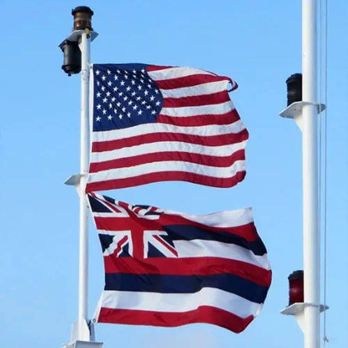 Miniatura 6 de FLAGWIN Bandera estadounidense de 12 x 18 pulgadas para barco, bandera náutica de yate de Estados Unidos con 50 estrellas bordadas, nailon Bandera