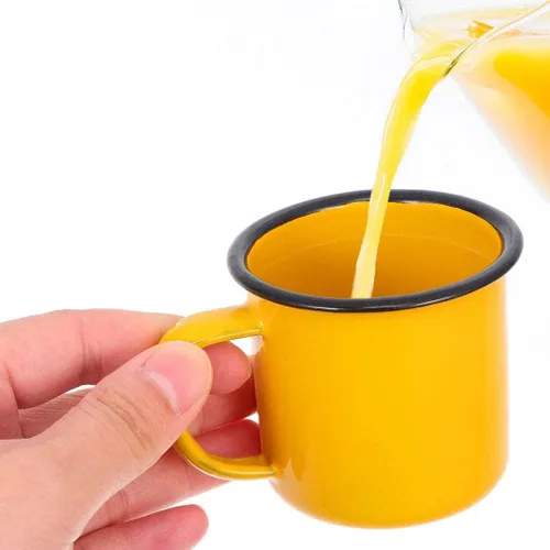 Miniatura 5 de Hemoton Juego de 4 tazas de té y café para uso doméstico, oficina, fiesta o camping, tazas de colores surtidos de metal