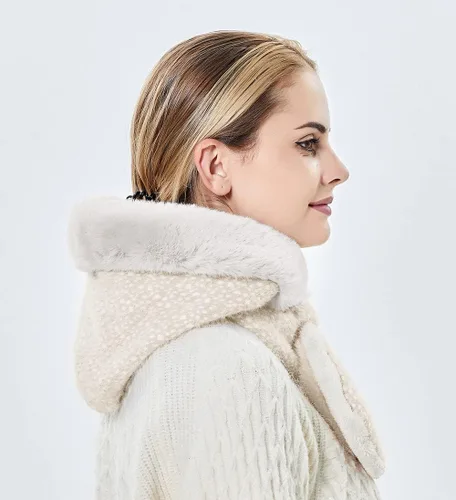 Miniatura 22 de Gorros de invierno para mujer, pasamontañas, bufanda, para clima frío, conjunto para mujer, gorro con capucha