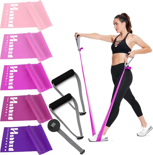 Miniatura 10 de Bandas de resistencia para entrenamiento, bandas de terapia física, bandas elásticas sin látex y bandas de ejercicio para estiramiento, adecuadas