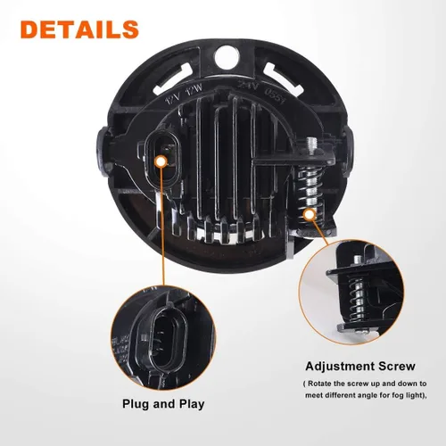 Miniatura 7 de Nixon Offroad Juego de luces antiniebla con bombilla LED para 15-19 Dodge Charger y Chrysler 300/17-20 Chrysler Pacifica / 14-21 Jeep Grand Lente