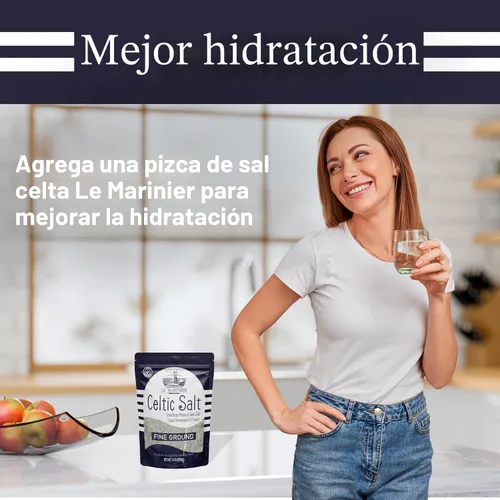 Miniatura 10 de Le Marinier Sal celta orgánica fina molida, 1.1lb - 18oz, paquete de 2. Rica en minerales, sin refinar, 100% natural, sal marina francesa mineral