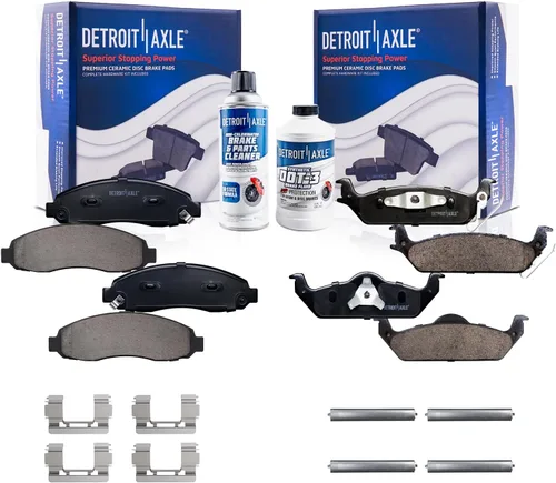 Miniatura 84 de Detroit Axle - Pastillas de Freno Delantero Izquierdo Reemplazo de Pinza de Disco para Dodge Ram 1500 Dakota Mitsubishi Raider - Juego de 3 piezas