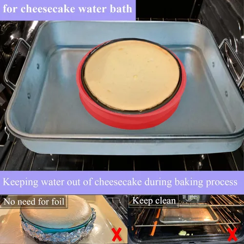 Miniatura 3 de Protector de Molde Desmontable de Silicona para Cheesecake para Molde Desmontable Redondo de 7'', 7.5'', Protector de Baño María para Cheesecake