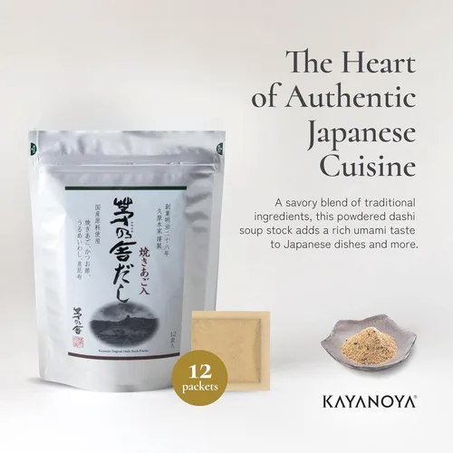 Miniatura 5 de Kayanoya Dashi, Polvo de Caldo Dashi Original, Polvo Dashi con Sabor Sobresaliente de Hojuelas de Bonito, Arenque Redondo, Pescado Volador Asado