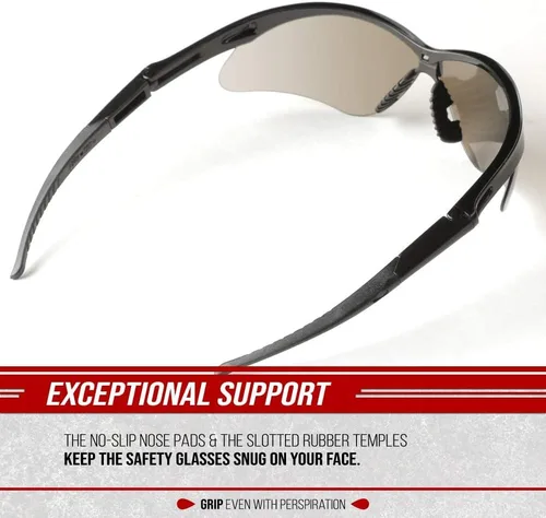 Miniatura 5 de Glove Station Optic Max Safety Glasses for Men & Women, Scratch-Resistant Eye Protection for, Hunting & Construction Azul reflejado