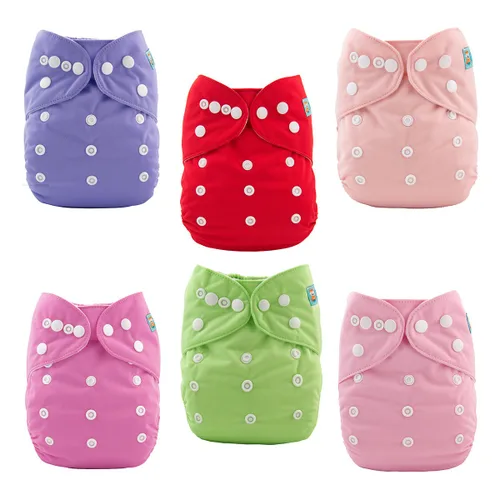 Miniatura 21 de ALVABABY pañales de tela para bebés, tamaño único y ajustable, pañales lavables y reutilizables para niños y niñas, 6 unidades con 12 rellenos