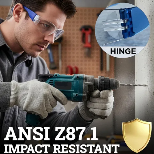 Miniatura 4 de BISON LIFE - Lentes de seguridad con protección envolvente resistente a arañazos, lente de policarbonato resistente a impactos ANSI Z87.1