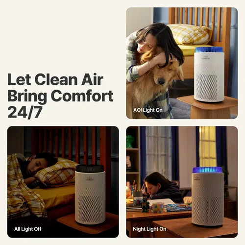 Miniatura 5 de COWAY Airmega 50 - Purificador de aire para dormitorio de hasta 500 pies cuadrados, filtro HEPA y desodorización para humo, alergias, caspa