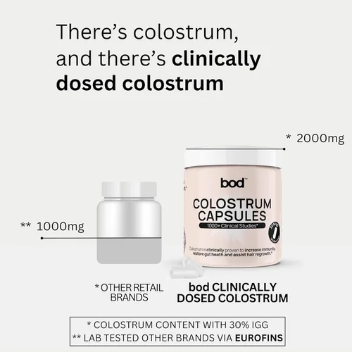 Miniatura 7 de Bod Cápsulas de calostro, suplemento de calostro para apoyo al crecimiento de la piel y el cabello, apoyo inmunológico, salud intestinal, músculo