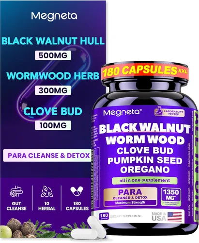 Miniatura 9 de Limpieza de clavo de nogal negro de ajenjo para humanos, limpieza intestinal y desintoxicación intestinal con semillas de calabaza y orégano