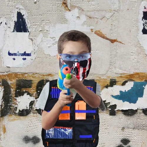 Miniatura 6 de Kit de chaleco táctico para niños para pistolas Nerf de la serie N-Strike Elite, con 40 dardos de recarga, 2 clips de recarga, bolsa de dardos