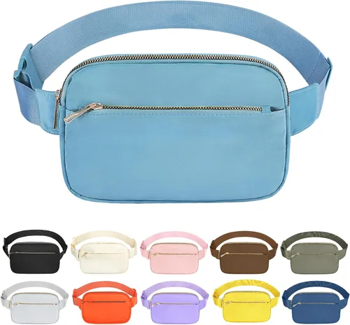 Miniatura 19 de Bolsa de Cintura Frenou Riñonera de Moda para Mujeres y Hombres, Riñonera con Correa Ajustable para Regalo, Riñonera para Viaje, Correr, Senderismo