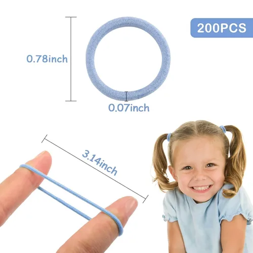 Miniatura 3 de 200 ligas elásticas para el cabello fino, pequeños soportes para cola de caballo sin arrugas para niños y bebés, accesorios para el cabello