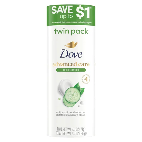 Miniatura 18 de Dove Advanced Care - Barra desodorante antitranspirante para mujer, Sheer Fresh, 4 unidades, desodorante antimanchas para axilas suaves, 72 horas