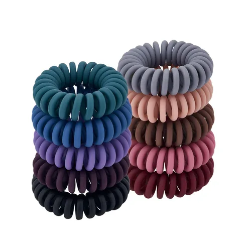 Miniatura 11 de Lazos para el cabello en espiral para soportes gruesos para cola de caballo (paño marino, 12 piezas) – sin arrugas para todo tipo de cabello Tela