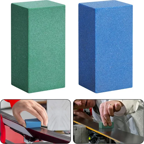 Bloque abrasivo de goma gomosa, 2 piezas, piedra suave de goma para snowboard, piedra de esquí de snowboard para eliminar el óxido y las rebabas