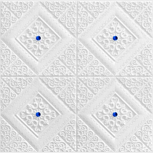 Queenbox Papel pintado de flores 3D blancas, 27.6 x 27.6 pulgadas, autoadhesivo, vintage, despegar y pegar, panel de pared para puerta, decoración