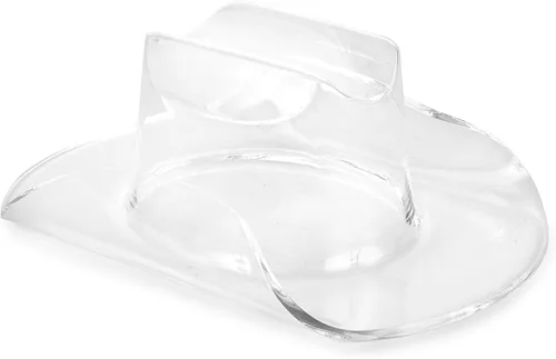 Huang Acrylic Pequeño sombrero de vaquero transparente | Perfecto para decoración del hogar, cuenco para servir chips y salsas o caramelos. Se