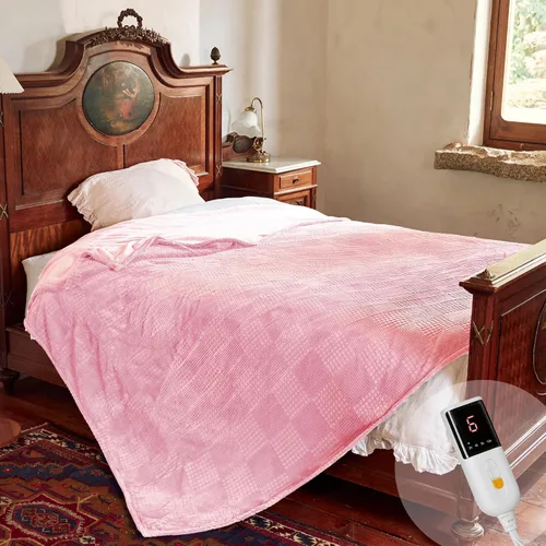 Miniatura 18 de Texciting Manta térmica eléctrica de 50 x 60 pulgadas, con 5 ajustes de calor, 3 horas de apagado automático, certificado ETL, lavable a máquina Rosa