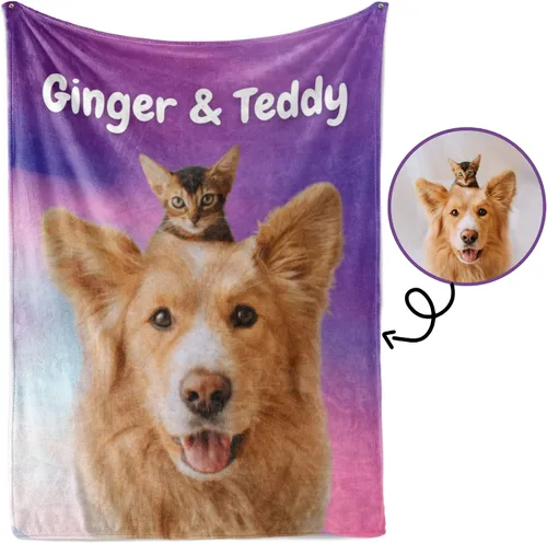 Miniatura 3 de Manta personalizada con fotos de perro, regalos personalizados con foto de mascota, manta de 40 x 50 pulgadas, manta ultrasuave de doble cara