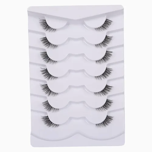 Miniatura 13 de Pestañas de ojo de gato, pestañas postizas de aspecto natural wispy, pestañas de banda transparente con aspecto de extensión de ojo de zorro