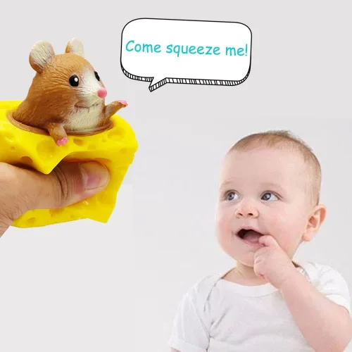 Miniatura 4 de Juguete para Apretar de Ratón de Queso Divertidos Juguetes Fidget 3 Piezas para Alivio del Estrés Ansiedad Tensión Regalo Sensorial Recuerdo
