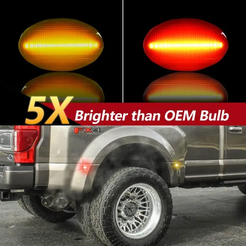 Miniatura 2 de Luces LED de posición laterales compatibles con Ford F350 F450 F550 Super Duty 1999-2010, para parachoques, guardabarros y cama doble, lentes