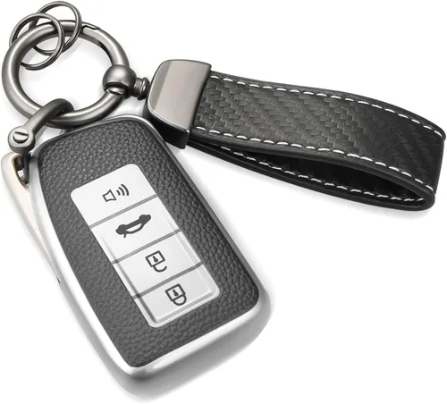 Miniatura 61 de Funda para llavero Nissan con llavero de cuerda trenzada de metal de lujo, funda suave mejorada para llave Nissan (solo 3 botones)
