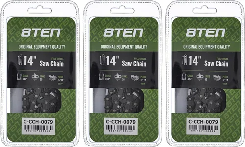 Miniatura 114 de 8TEN Cadena de motosierra semi cincel de 6 pulgadas .050 1/4 42 DL para Worx WG320 Black & Decker LLP120 (paquete de 3)