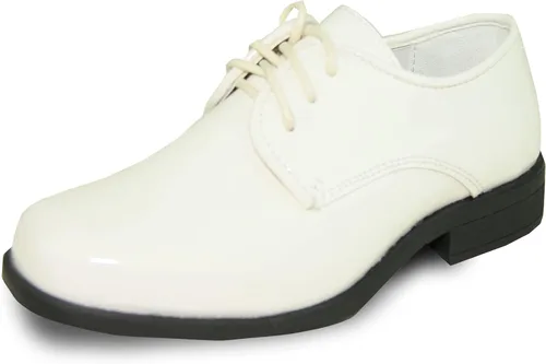 VANGELO Zapato de vestir Oxford con cordones para niños, zapatos de esmoquin para bailes, uniformes, bodas, eventos formales, tamaño desde niños