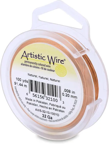 Miniatura 117 de Artistic Wire, alambre para manualidades de calibre 22 bañado en plata, resistente a las manchas, color cobre, blanco, 9,1 m