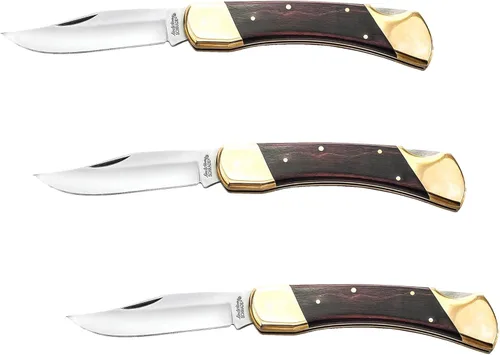 Miniatura 10 de Uncle Henry LB7 Bear Paw - Cuchillo de bolsillo tradicional con punta de clip de 3.7 pulgadas, hoja SS de alto carbono, mango de madera, refuerzos