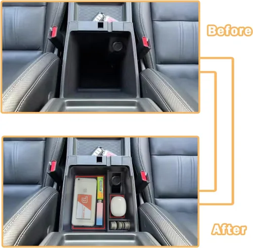 Miniatura 2 de TACORBO Organizador de consola central compatible con accesorios Nissan Frontier 2022-2023 2024 2025, caja de almacenamiento secundario para Rojo