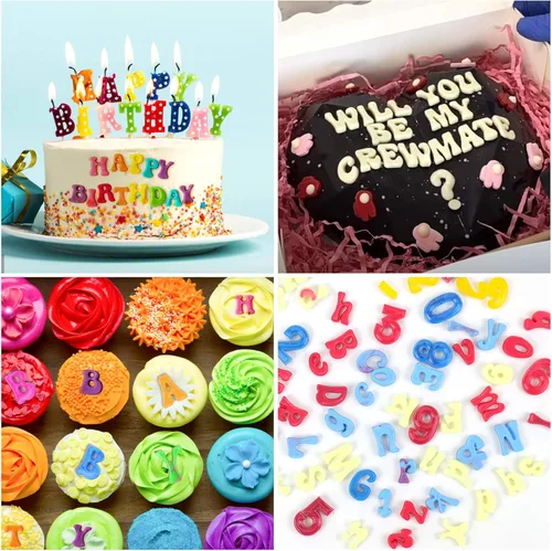 Miniatura 7 de Mity rain 3 moldes de letras para fresas cubiertas de chocolate, molde de silicona en mayúsculas y minúsculas para hacer dulces, gomitas, galletas