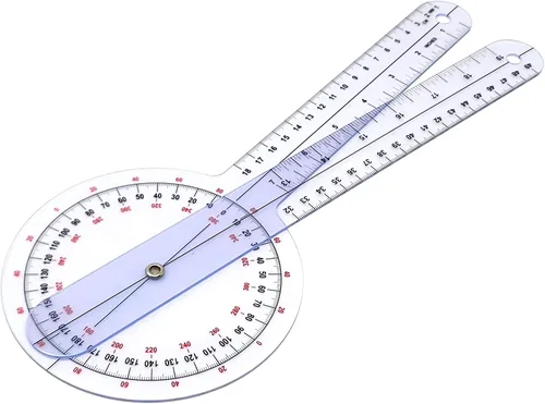 Miniatura 3 de Goniómetro, regla angular ortopédica transparente, goniómetro de plástico de 360 grados para cinta métrica corporal, goniómetro, regla