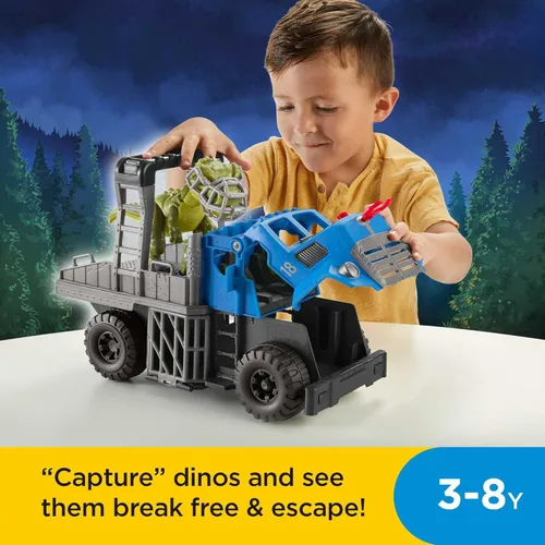 Miniatura 2 de Fisher-Price Imaginext - Juguete Jurassic World Dominion, vehículo transportador de dinosaurios Break Out y dinosaurio T. rex para niños