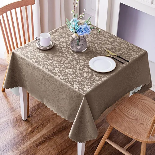 Miniatura 74 de Smiry Mantel cuadrado, mantel de vinilo resistente al agua, lavable, para cocina y comedor (azul bebé, 54 x 54 pulgadas)