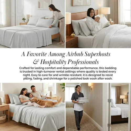 Miniatura 16 de Southshore Fine Living, Inc. Juego de 7 piezas de sábanas King divididas para cama ajustable, juego de sábanas King divididas con bolsillo de 21