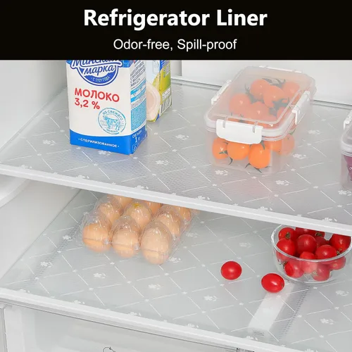 Miniatura 4 de INNOLITES Forro para estante de gabinete de cocina, forro no adhesivo para refrigerador y cajón, EVA impermeable con flores, fácil de limpiar y sin