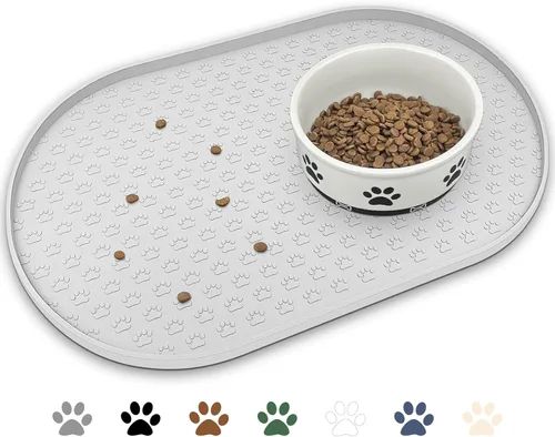 Miniatura 9 de KPWACD Alfombrilla de alimentación para mascotas para perros y gatos, alfombrilla de silicona antideslizante impermeable para perros, bandeja