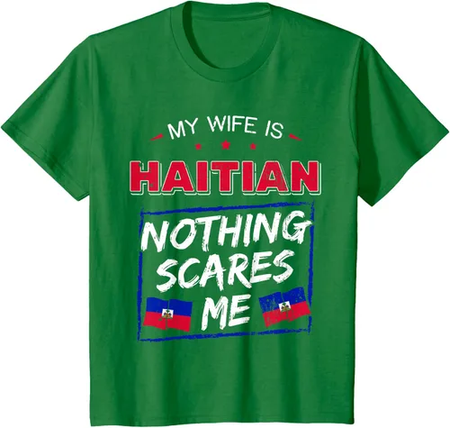 Miniatura 33 de My Wife Is Haitian Republic of Haiti Heritage Roots - Camiseta con bandera, Negro, S