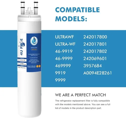 Miniatura 3 de Repuesto para filtro de agua de refrigerador Frigidaire ULTRAWF, Pure Source Ultra, Kenmore 9999, 469999, 46-9999, A0094E28261 - Paquete de 1