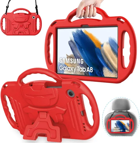 Miniatura 10 de AVAWO Funda infantil para Samsung Galaxy Tab A8 de 10.5 pulgadas 2021 (SM-X200/X205), con correa, mango soporte ligero a prueba de golpes, negro