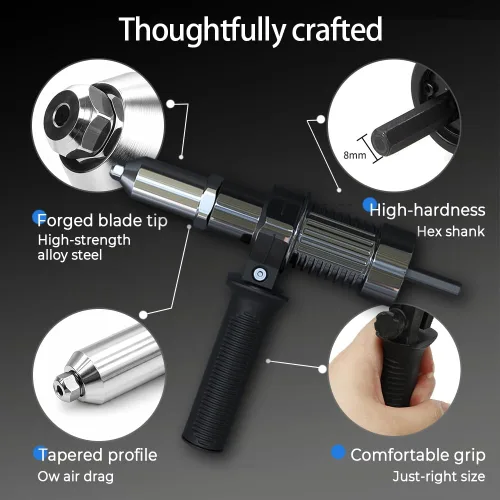 Miniatura 3 de Kit de adaptador de pistola remachadora eléctrica profesional, nuevo adaptador de taladro de tuerca de remache eléctrico 2026, herramienta de 1 set